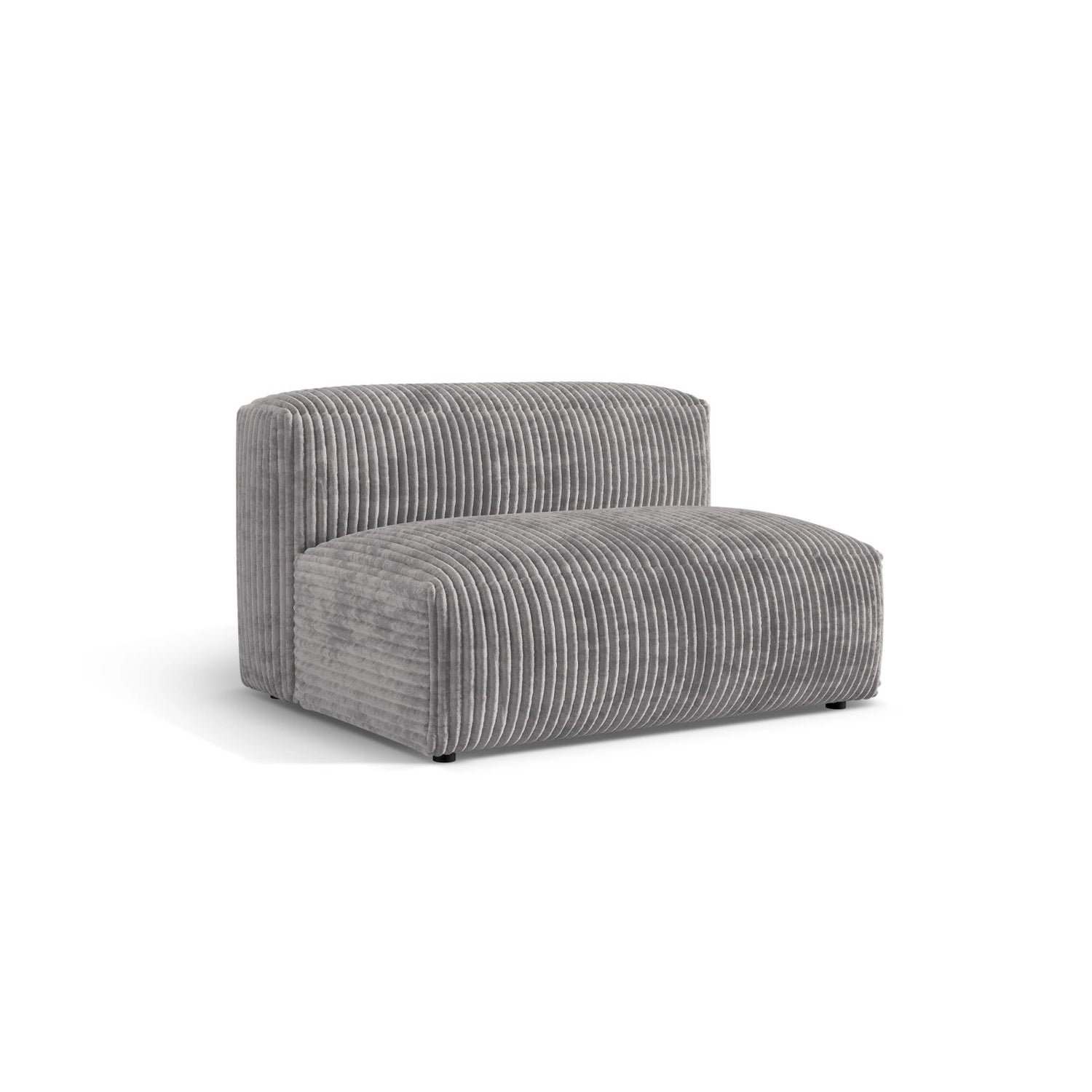 Martina Modulares Sofa Sitzelement, Sitztiefe 76 cm, aus Cord in Hellgrau (Tilia 86), 132x106 cm von Micadoni – Bild 3
