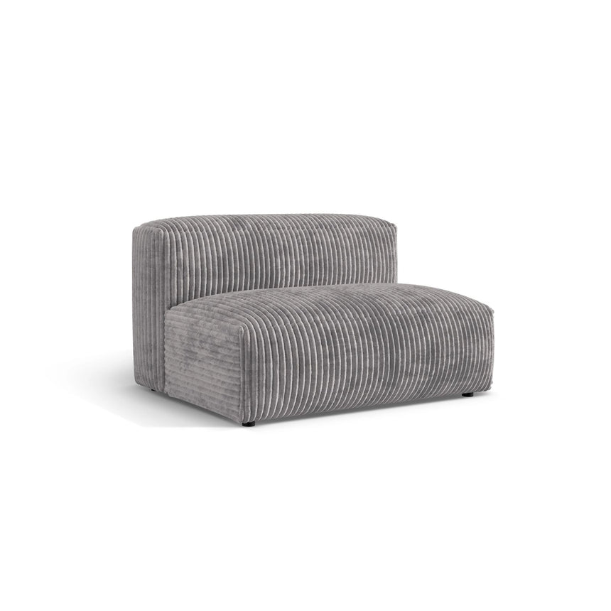 Martina Modulares Sofa Sitzelement, Sitztiefe 76 cm, aus Cord in Hellgrau (Tilia 86), 132x106 cm von Micadoni – Bild 3