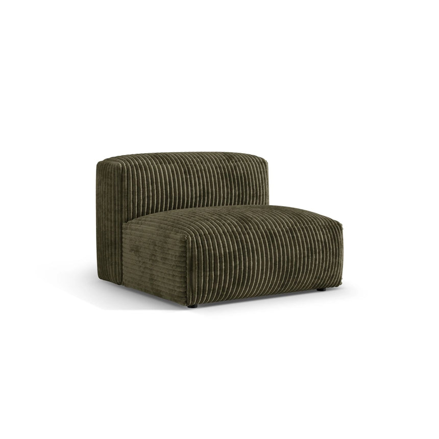 Martina Modulares Sofa Sitzelement, Sitztiefe 76 cm, aus Cord in Moosgrün (Tilia 37), 106x90 cm von Micadoni – Bild 3