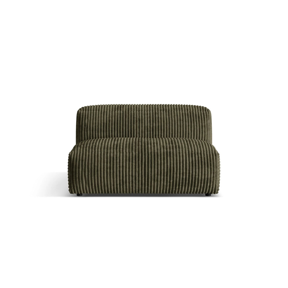 Martina Modulares Sofa Sitzelement, Sitztiefe 76 cm, aus Cord in Moosgrün (Tilia 37), 132x106 cm von Micadoni – Bild 1