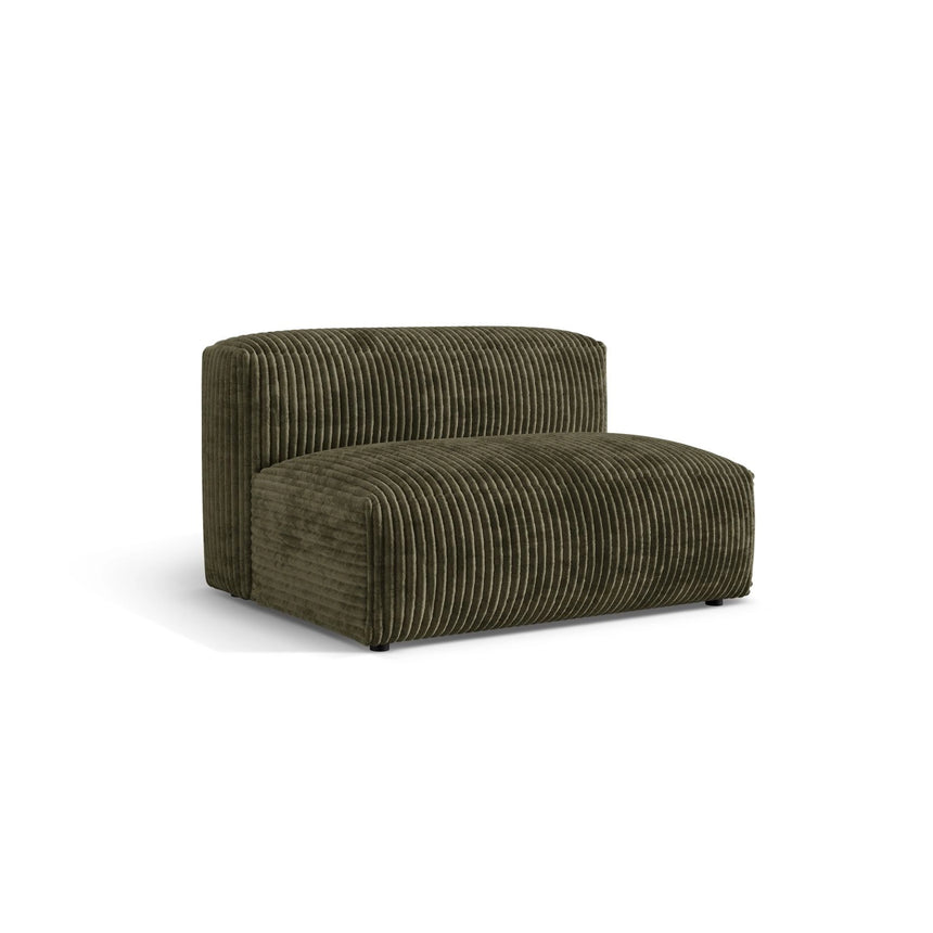 Martina Modulares Sofa Sitzelement, Sitztiefe 76 cm, aus Cord in Moosgrün (Tilia 37), 132x106 cm von Micadoni – Bild 3