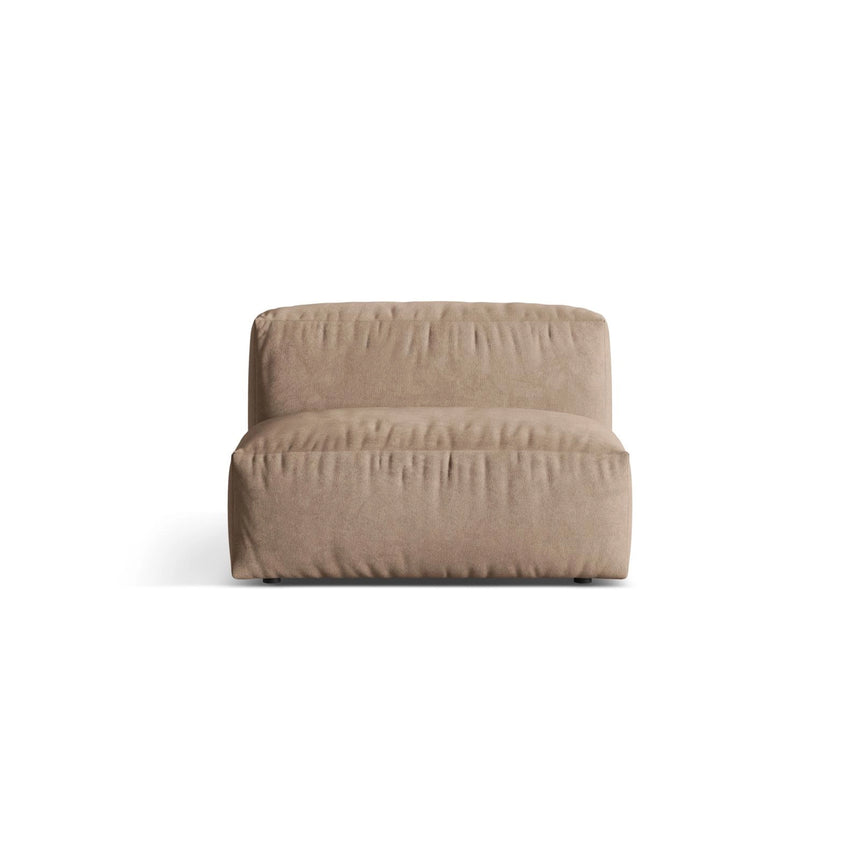 Martina Modulares Sofa Sitzelement, Sitztiefe 76 cm, aus Samt in Dunkelbeige (Vogue 3), 106x90 cm von Micadoni – Bild 1