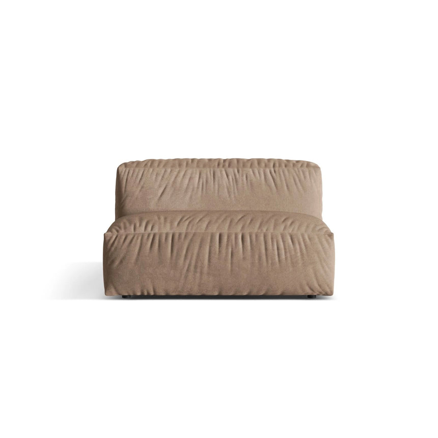Martina Modulares Sofa Sitzelement, Sitztiefe 76 cm, aus Samt in Dunkelbeige (Vogue 3), 132x106 cm von Micadoni – Bild 1