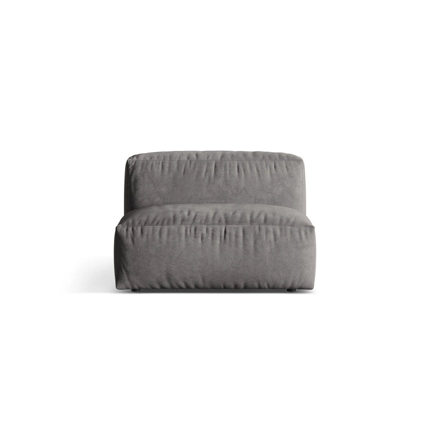 Martina Modulares Sofa Sitzelement, Sitztiefe 76 cm, aus Samt in Grau (Vogue 15), 106x90 cm von Micadoni – Bild 1