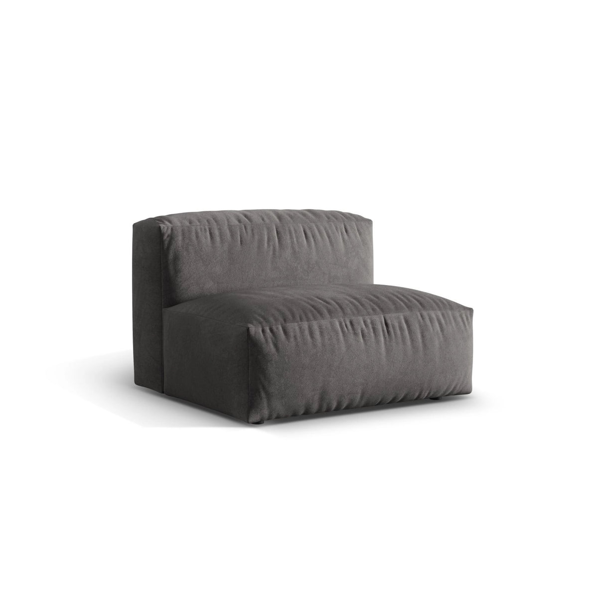 Martina Modulares Sofa Sitzelement, Sitztiefe 76 cm, aus Samt in Grau (Vogue 15), 106x90 cm von Micadoni – Bild 3
