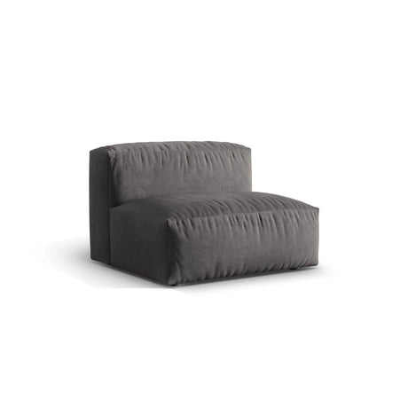 Martina Modulares Sofa Sitzelement, Sitztiefe 76 cm, aus Samt in Grau (Vogue 15), 106x90 cm von Micadoni – Bild 3