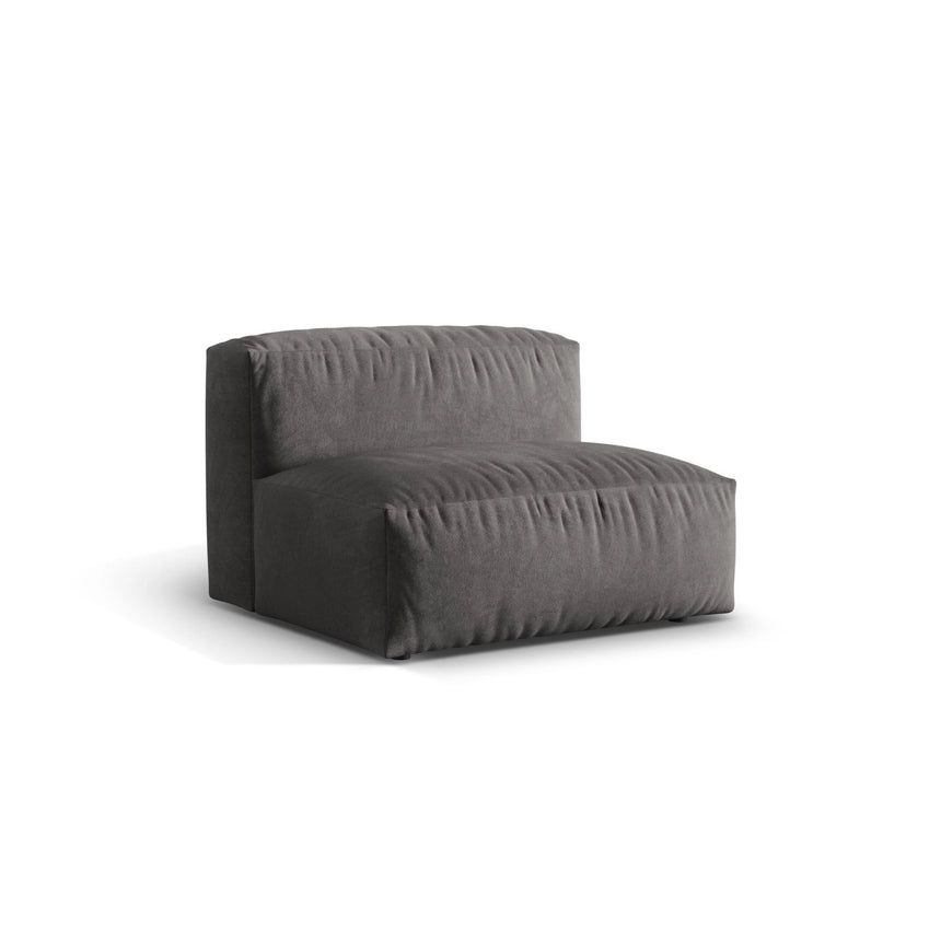 Martina Modulares Sofa Sitzelement, Sitztiefe 76 cm, aus Samt in Grau (Vogue 15), 106x90 cm von Micadoni – Bild 3