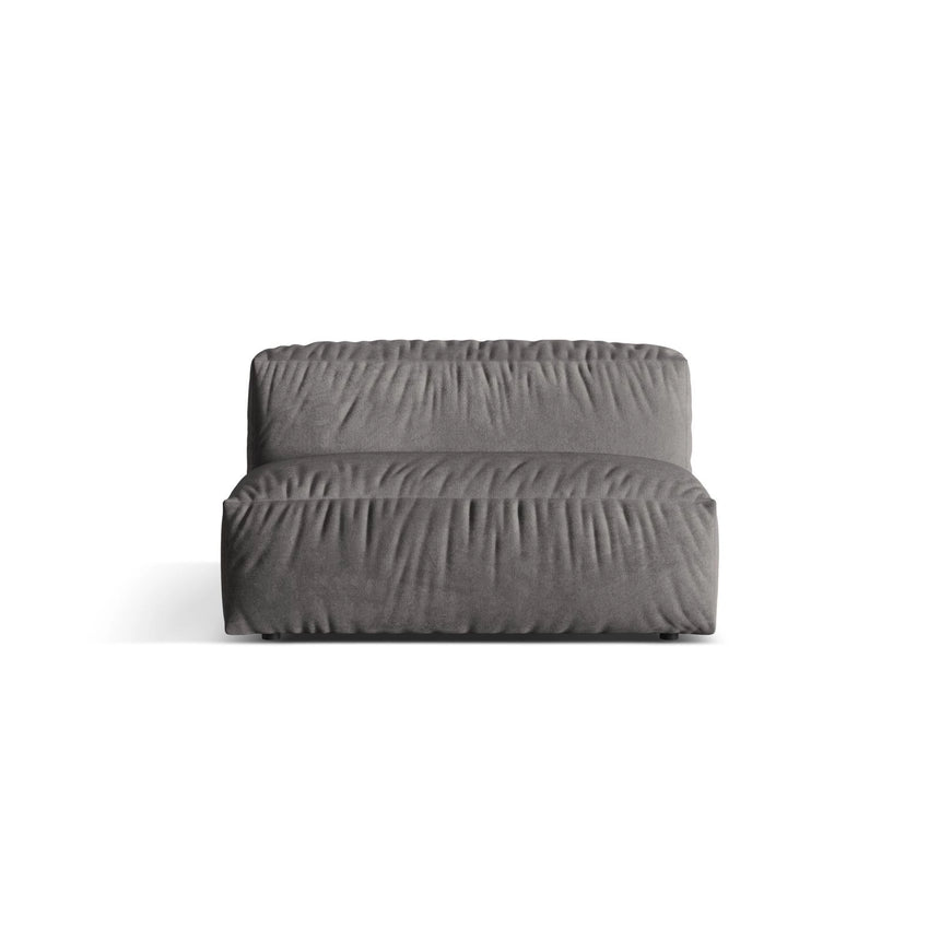 Martina Modulares Sofa Sitzelement, Sitztiefe 76 cm, aus Samt in Grau (Vogue 15), 132x106 cm von Micadoni – Bild 1