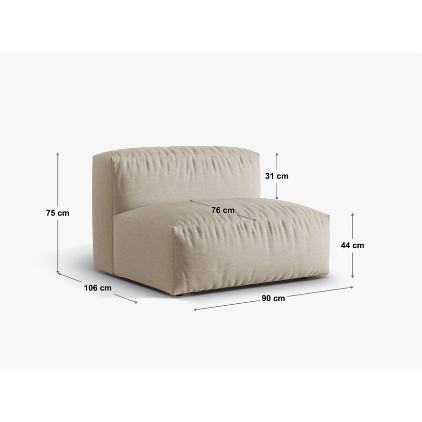 Martina Modulares Sofa Sitzelement, Sitztiefe 76 cm, aus Samt in Grün (Vogue 11), 106x90 cm von Micadoni – Bild 2