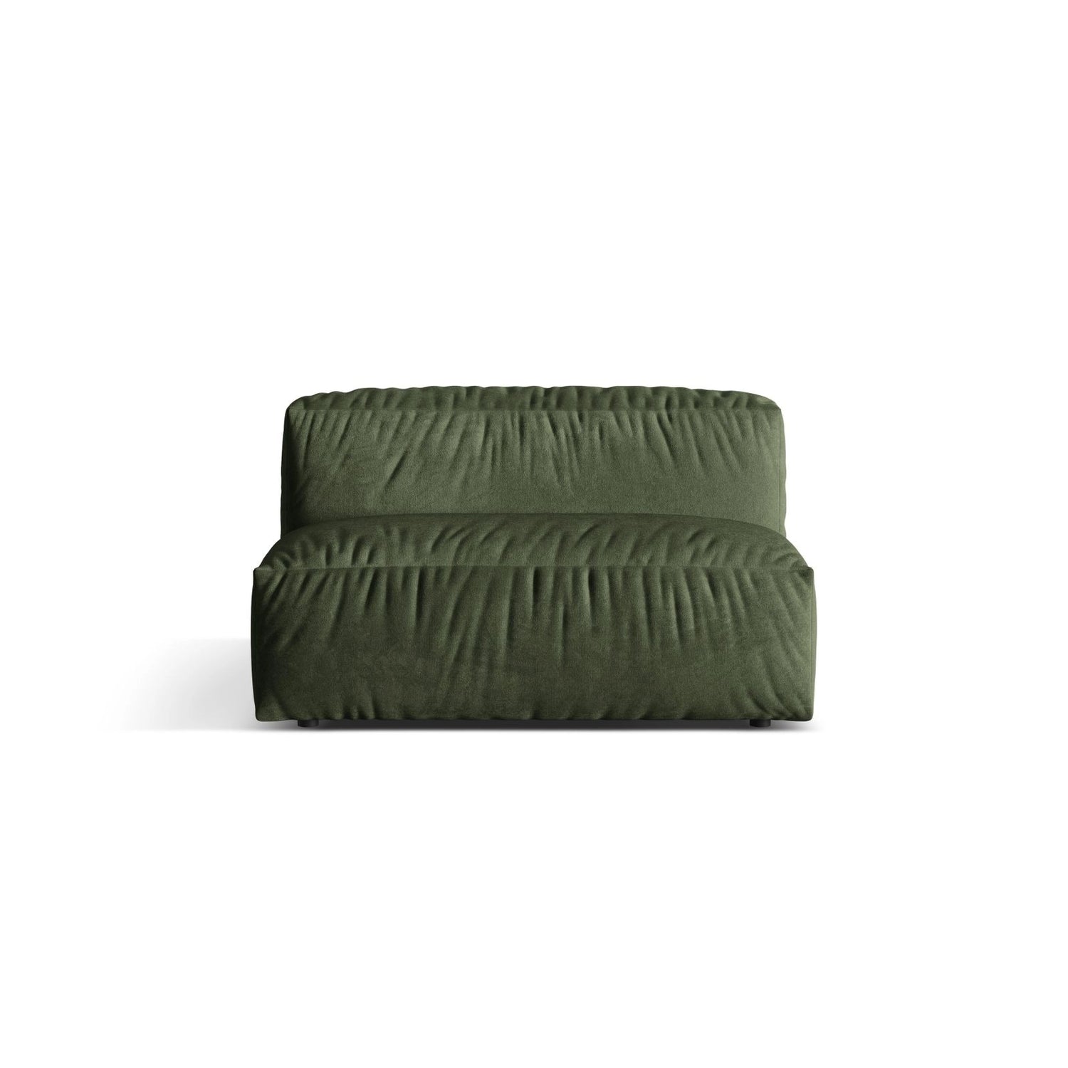Martina Modulares Sofa Sitzelement, Sitztiefe 76 cm, aus Samt in Grün (Vogue 11), 132x106 cm von Micadoni – Bild 1