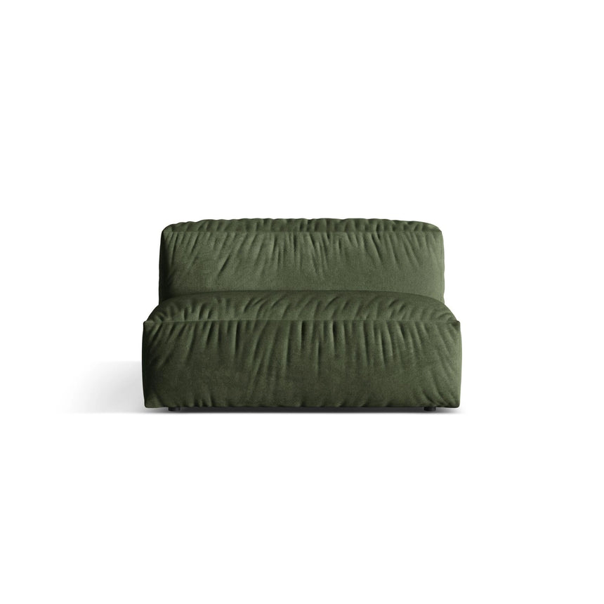 Martina Modulares Sofa Sitzelement, Sitztiefe 76 cm, aus Samt in Grün (Vogue 11), 132x106 cm von Micadoni – Bild 1