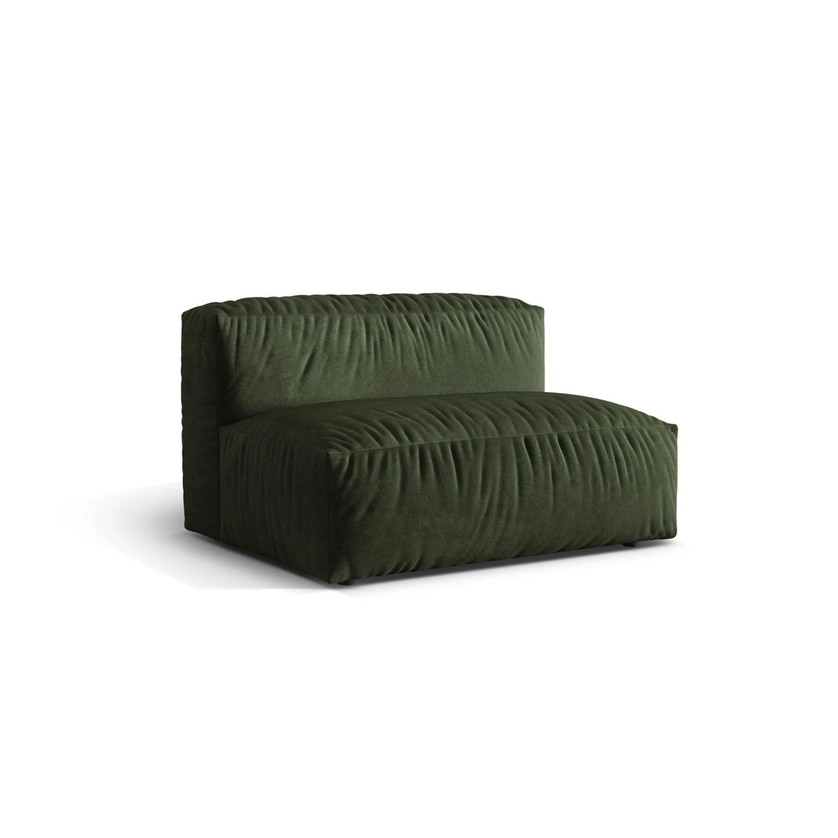 Martina Modulares Sofa Sitzelement, Sitztiefe 76 cm, aus Samt in Grün (Vogue 11), 132x106 cm von Micadoni – Bild 3