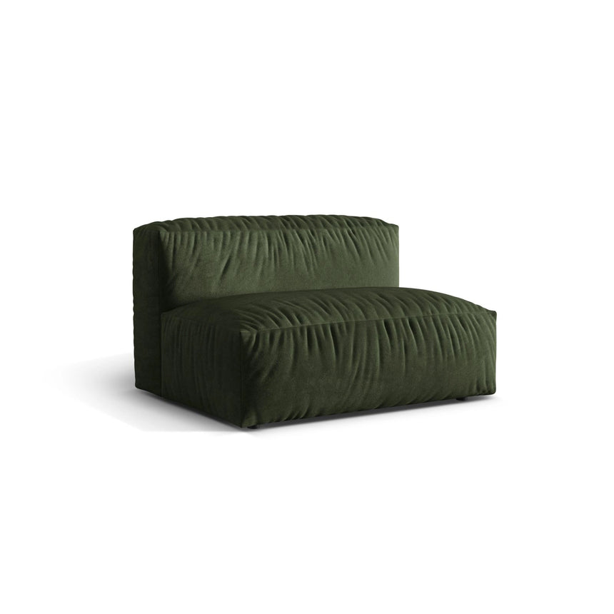 Martina Modulares Sofa Sitzelement, Sitztiefe 76 cm, aus Samt in Grün (Vogue 11), 132x106 cm von Micadoni – Bild 3