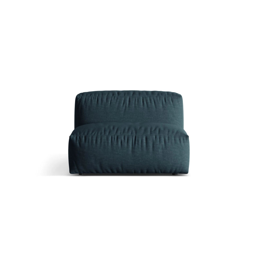 Martina Modulares Sofa Sitzelement, Sitztiefe 76 cm, aus Strukturierter Stoff in Blau Jeans (Boston Ocean), 106x90 cm von Micadoni – Bild 1