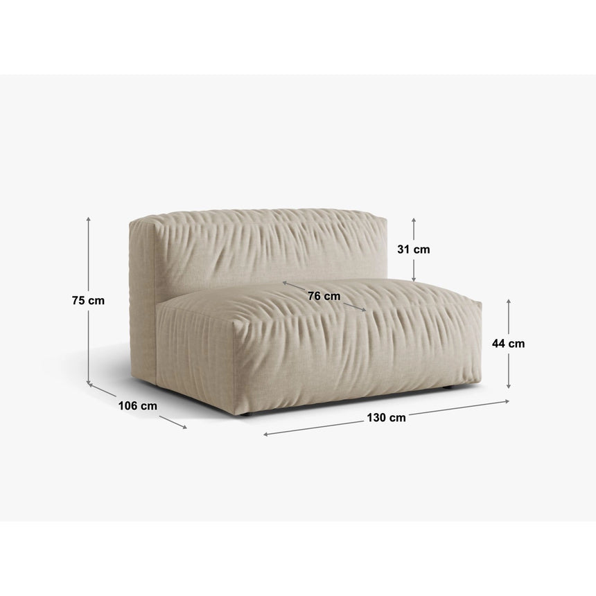 Martina Modulares Sofa Sitzelement, Sitztiefe 76 cm, aus Strukturierter Stoff in Dunkelbeige (Boston Trufa), 132x106 cm von Micadoni – Bild 2