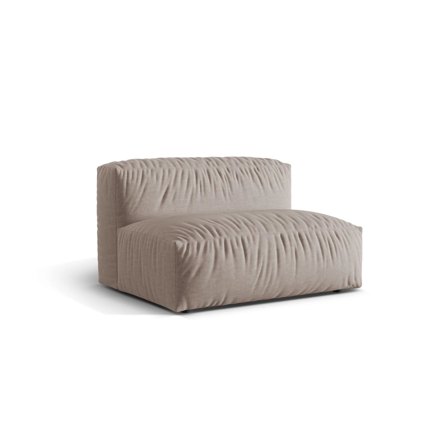 Martina Modulares Sofa Sitzelement, Sitztiefe 76 cm, aus Strukturierter Stoff in Dunkelbeige (Boston Trufa), 132x106 cm von Micadoni – Bild 3