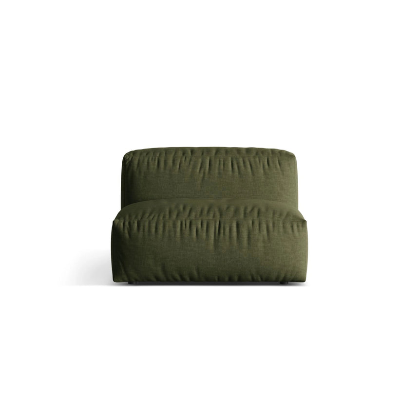 Martina Modulares Sofa Sitzelement, Sitztiefe 76 cm, aus Strukturierter Stoff in Grün (Boston Forest), 106x90 cm von Micadoni – Bild 1