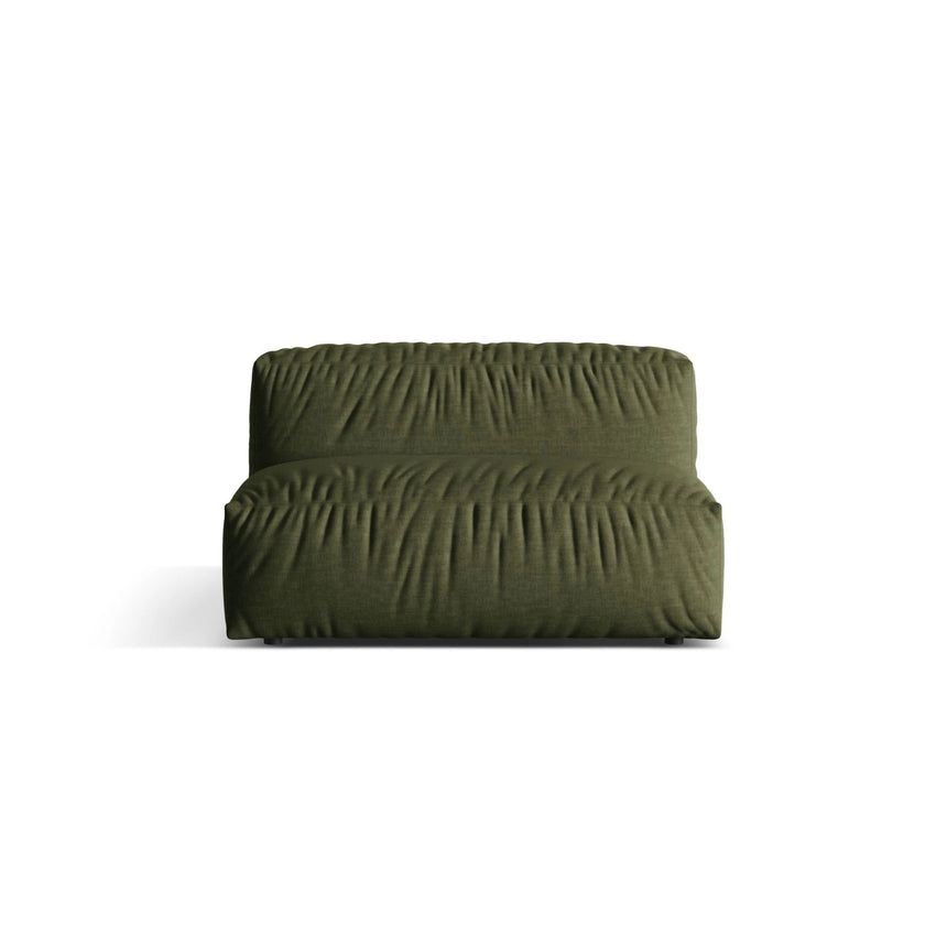 Martina Modulares Sofa Sitzelement, Sitztiefe 76 cm, aus Strukturierter Stoff in Grün (Boston Forest), 132x106 cm von Micadoni – Bild 1