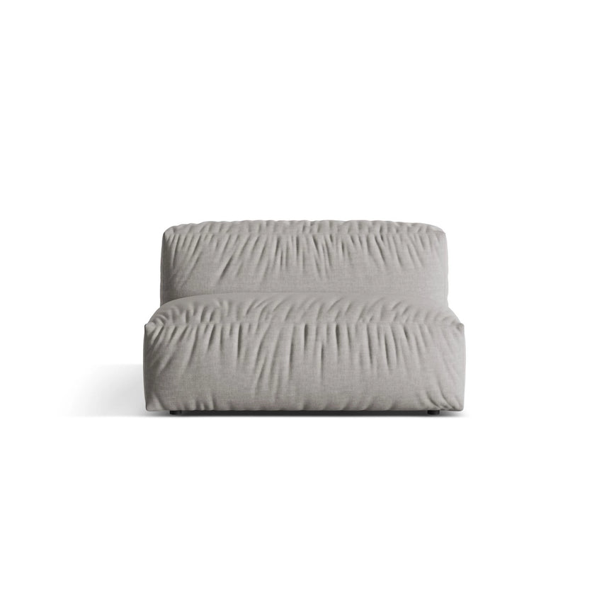 Martina Modulares Sofa Sitzelement, Sitztiefe 76 cm, aus Strukturierter Stoff in Hellgrau (Boston Light Grey), 132x106 cm von Micadoni – Bild 1