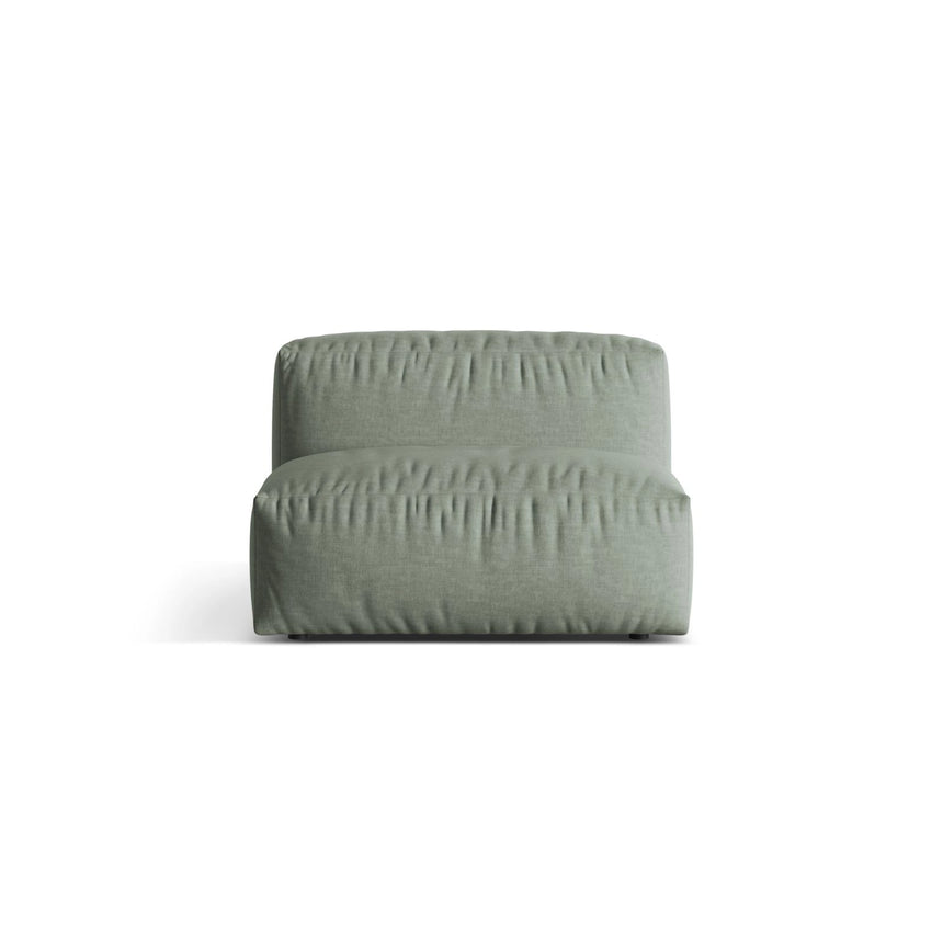 Martina Modulares Sofa Sitzelement, Sitztiefe 76 cm, aus Strukturierter Stoff in Moosgrün (Boston Water Green), 106x90 cm von Micadoni – Bild 1
