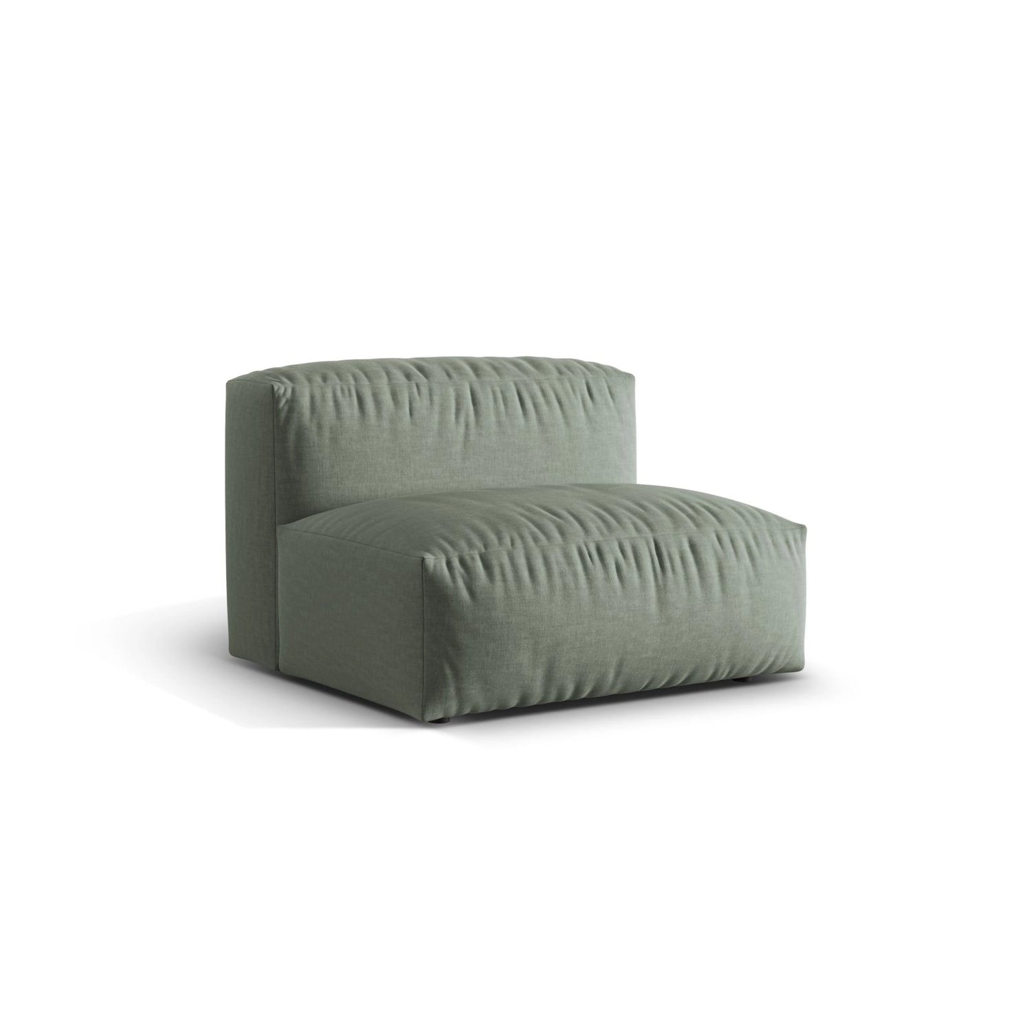 Martina Modulares Sofa Sitzelement, Sitztiefe 76 cm, aus Strukturierter Stoff in Moosgrün (Boston Water Green), 106x90 cm von Micadoni – Bild 3