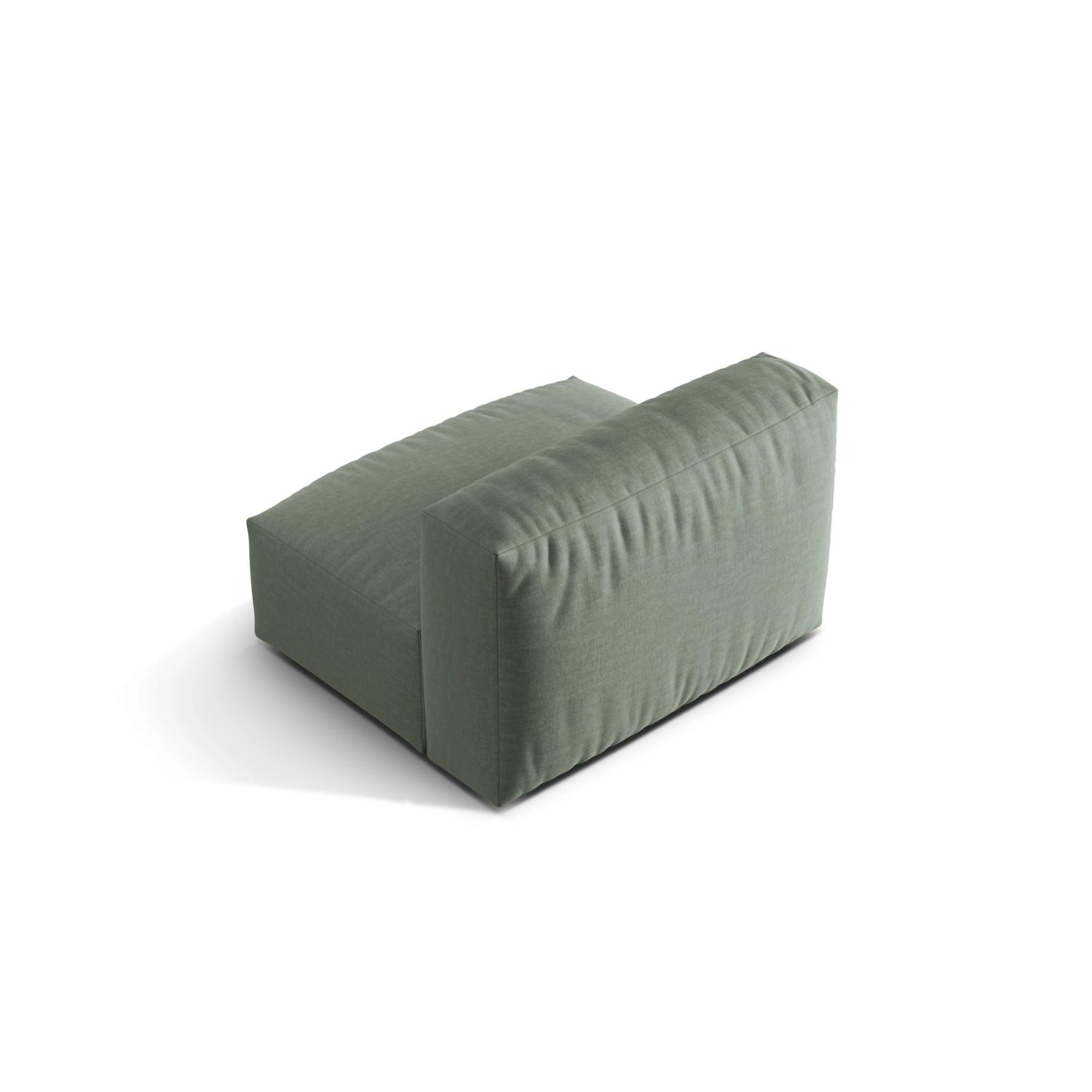 Martina Modulares Sofa Sitzelement, Sitztiefe 76 cm, aus Strukturierter Stoff in Moosgrün (Boston Water Green), 106x90 cm von Micadoni – Bild 4