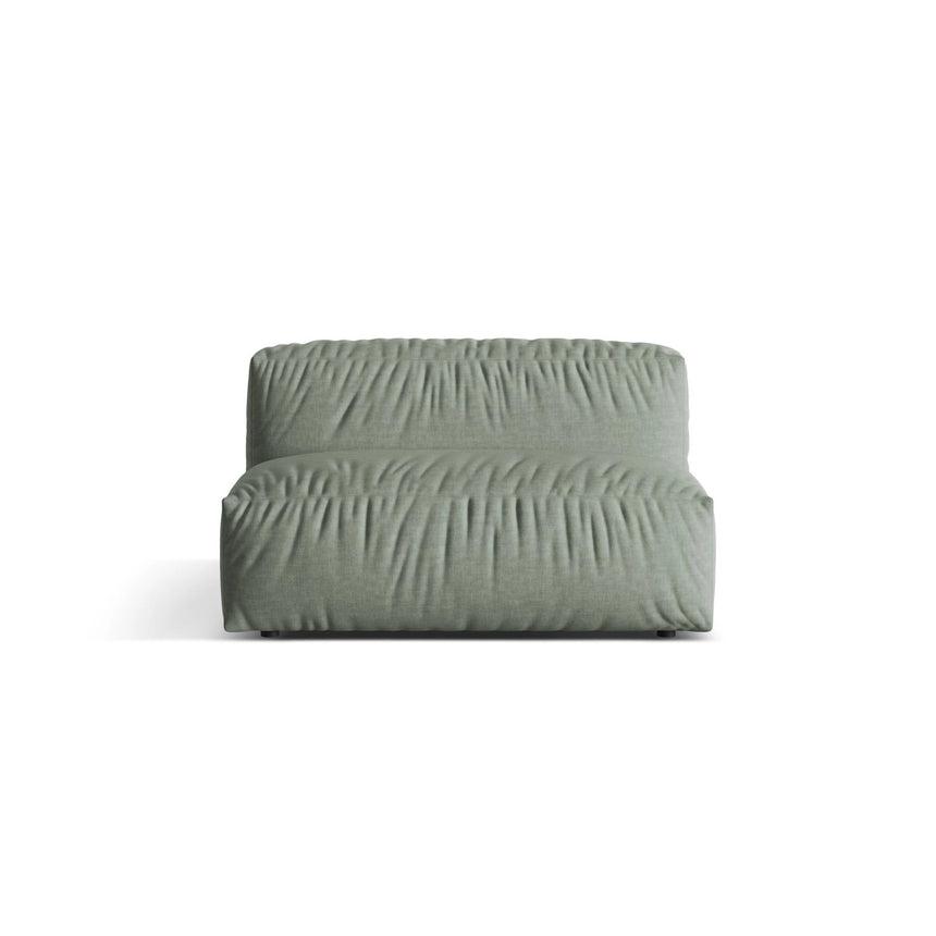 Martina Modulares Sofa Sitzelement, Sitztiefe 76 cm, aus Strukturierter Stoff in Moosgrün (Boston Water Green), 132x106 cm von Micadoni – Bild 1
