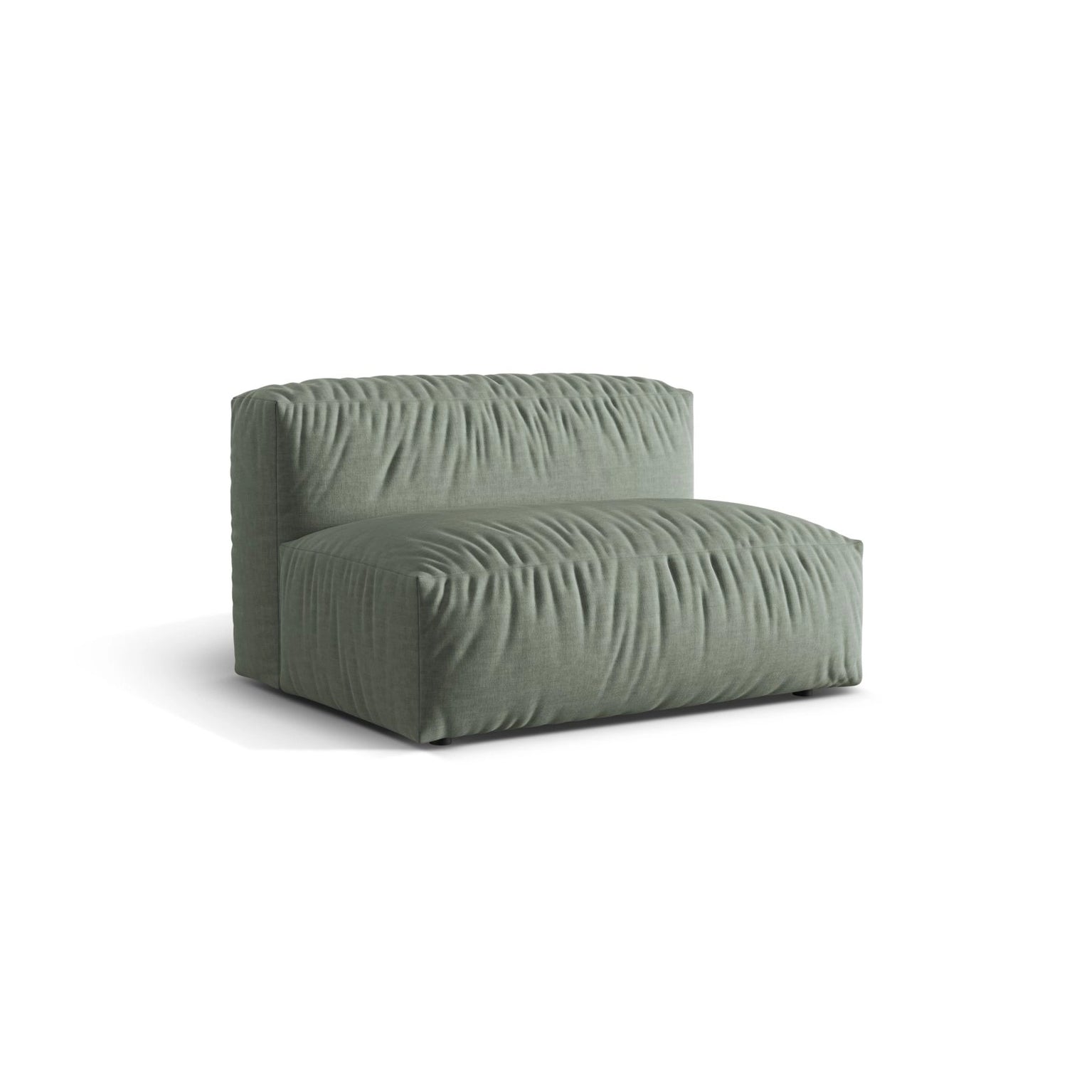 Martina Modulares Sofa Sitzelement, Sitztiefe 76 cm, aus Strukturierter Stoff in Moosgrün (Boston Water Green), 132x106 cm von Micadoni – Bild 3