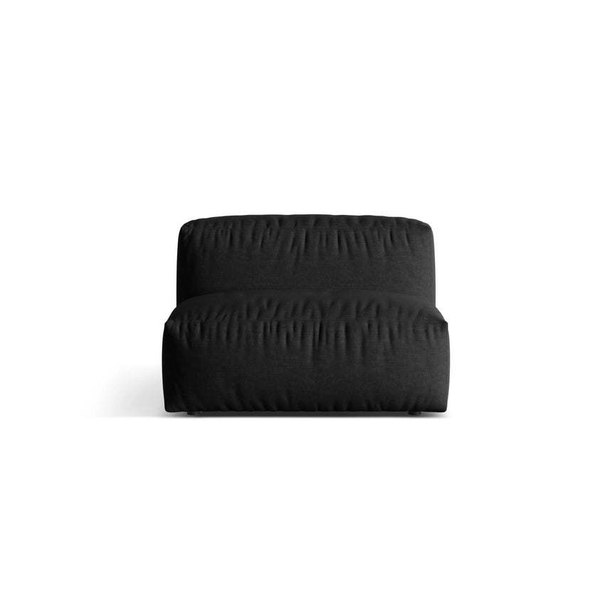 Martina Modulares Sofa Sitzelement, Sitztiefe 76 cm, aus Strukturierter Stoff in Schwarz (Boston Black), 106x90 cm von Micadoni – Bild 1