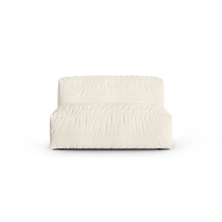 Martina Modulares Sofa Sitzelement, Sitztiefe 90 cm, aus Boucle in Elfenbein (Monet Nata), 132x120 cm von Micadoni – Bild 1
