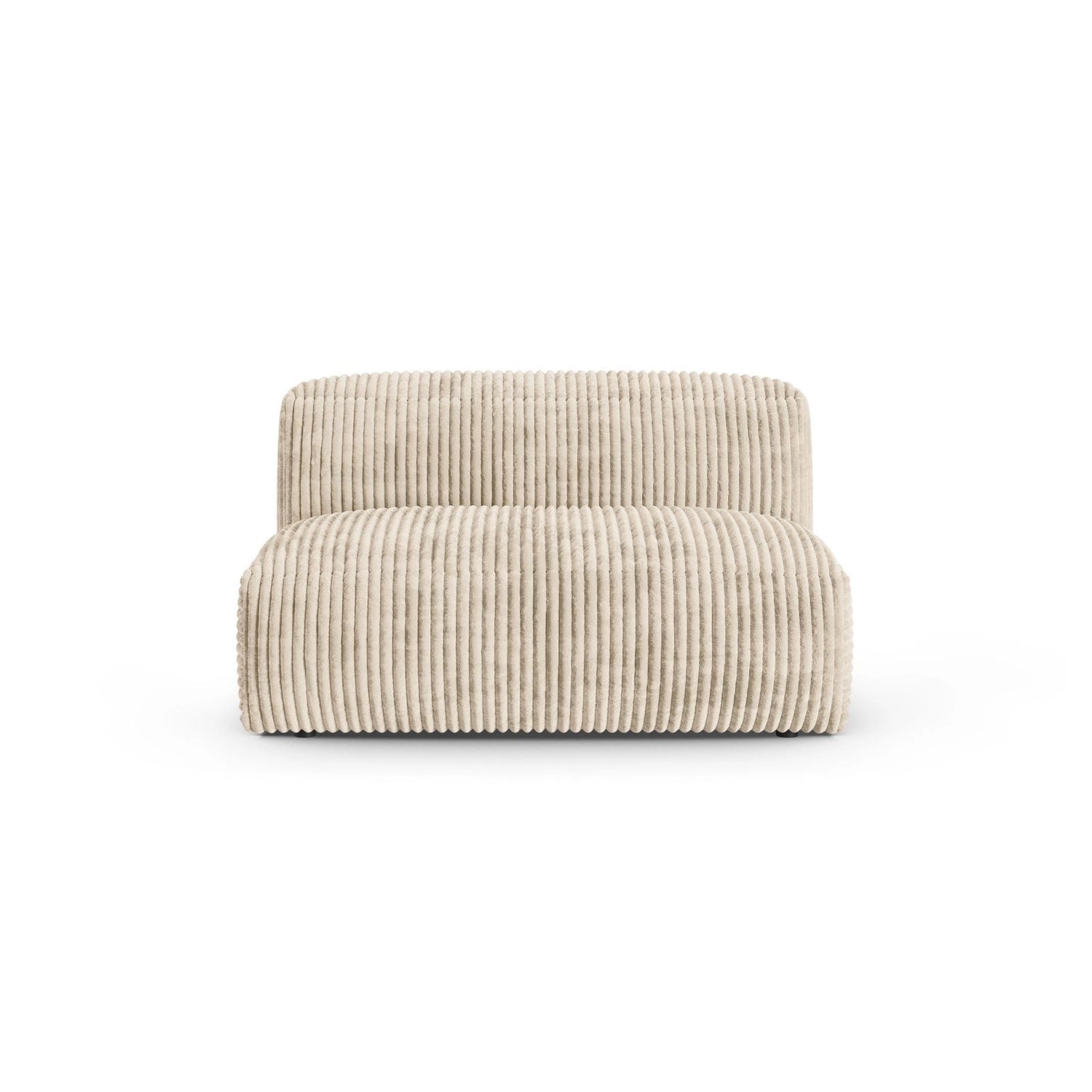 Martina Modulares Sofa Sitzelement, Sitztiefe 90 cm, aus Cord in Leichtes Beige (Tilia 03), 132x120 cm von Micadoni – Bild 1