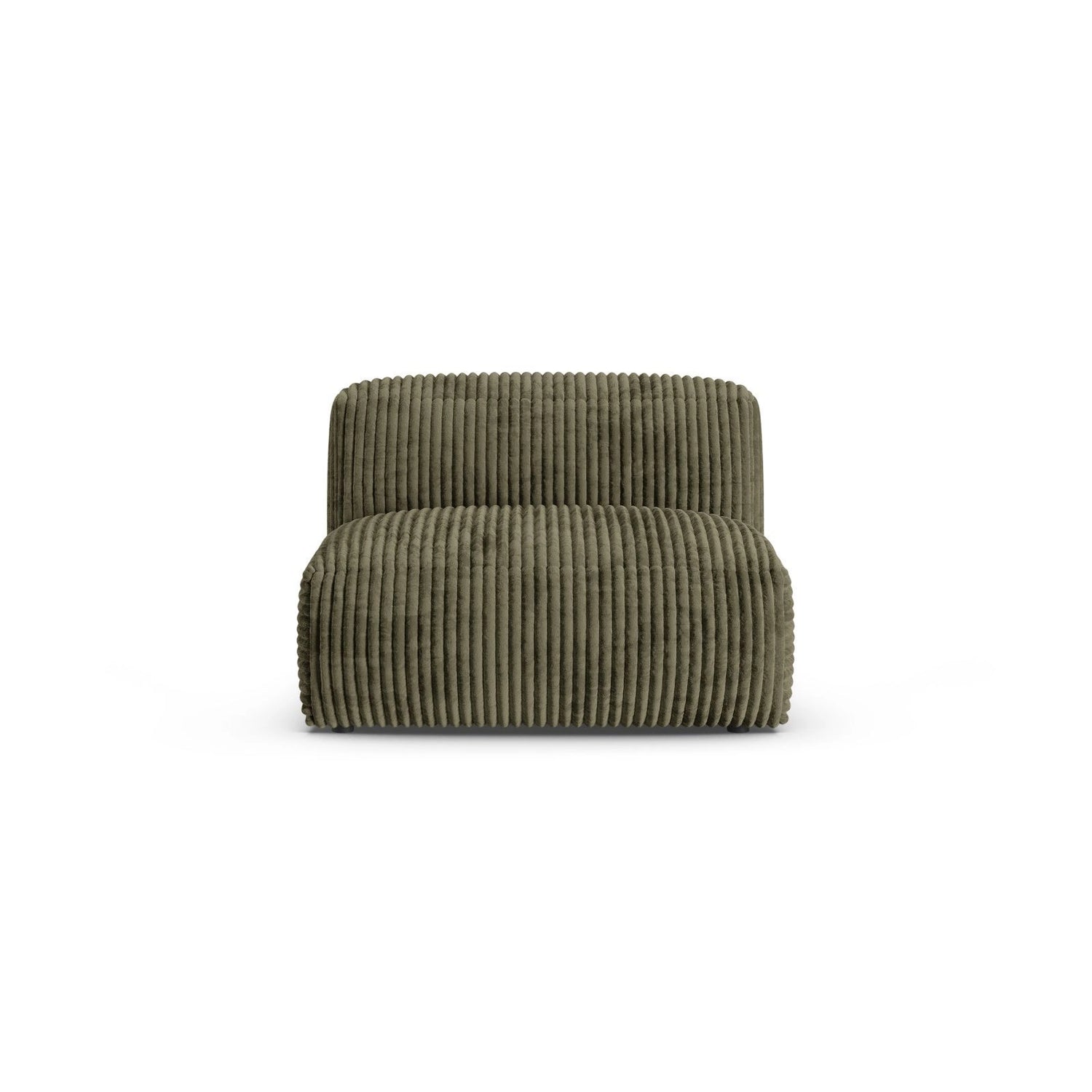Martina Modulares Sofa Sitzelement, Sitztiefe 90 cm, aus Cord in Moosgrün (Tilia 37), 120x90 cm von Micadoni – Bild 1