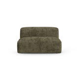 Martina Modulares Sofa Sitzelement, Sitztiefe 90 cm, aus Cord in Moosgrün (Tilia 37), 132x120 cm von Micadoni – Bild 1
