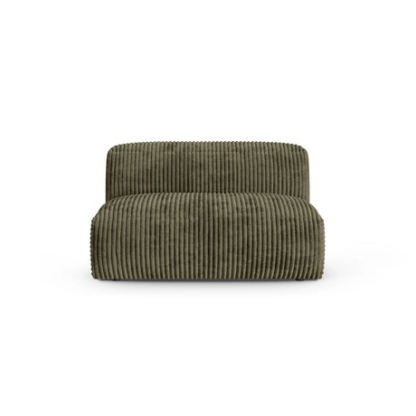 Martina Modulares Sofa Sitzelement, Sitztiefe 90 cm, aus Cord in Moosgrün (Tilia 37), 132x120 cm von Micadoni – Bild 1