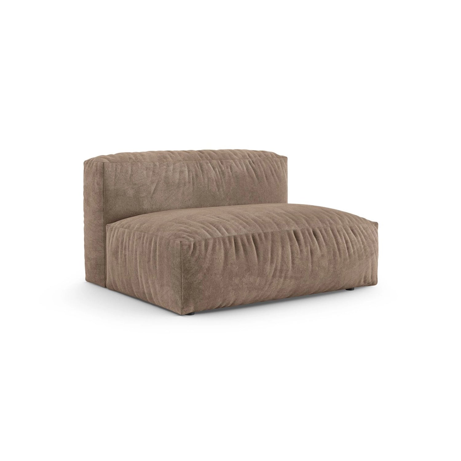 Martina Modulares Sofa Sitzelement, Sitztiefe 90 cm, aus Samt in Dunkelbeige (Vogue 3), 132x120 cm von Micadoni – Bild 3