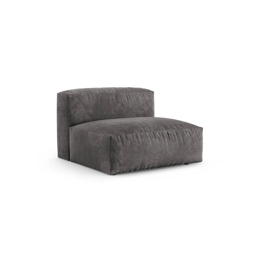 Martina Modulares Sofa Sitzelement, Sitztiefe 90 cm, aus Samt in Grau (Vogue 15), 120x90 cm von Micadoni – Bild 3
