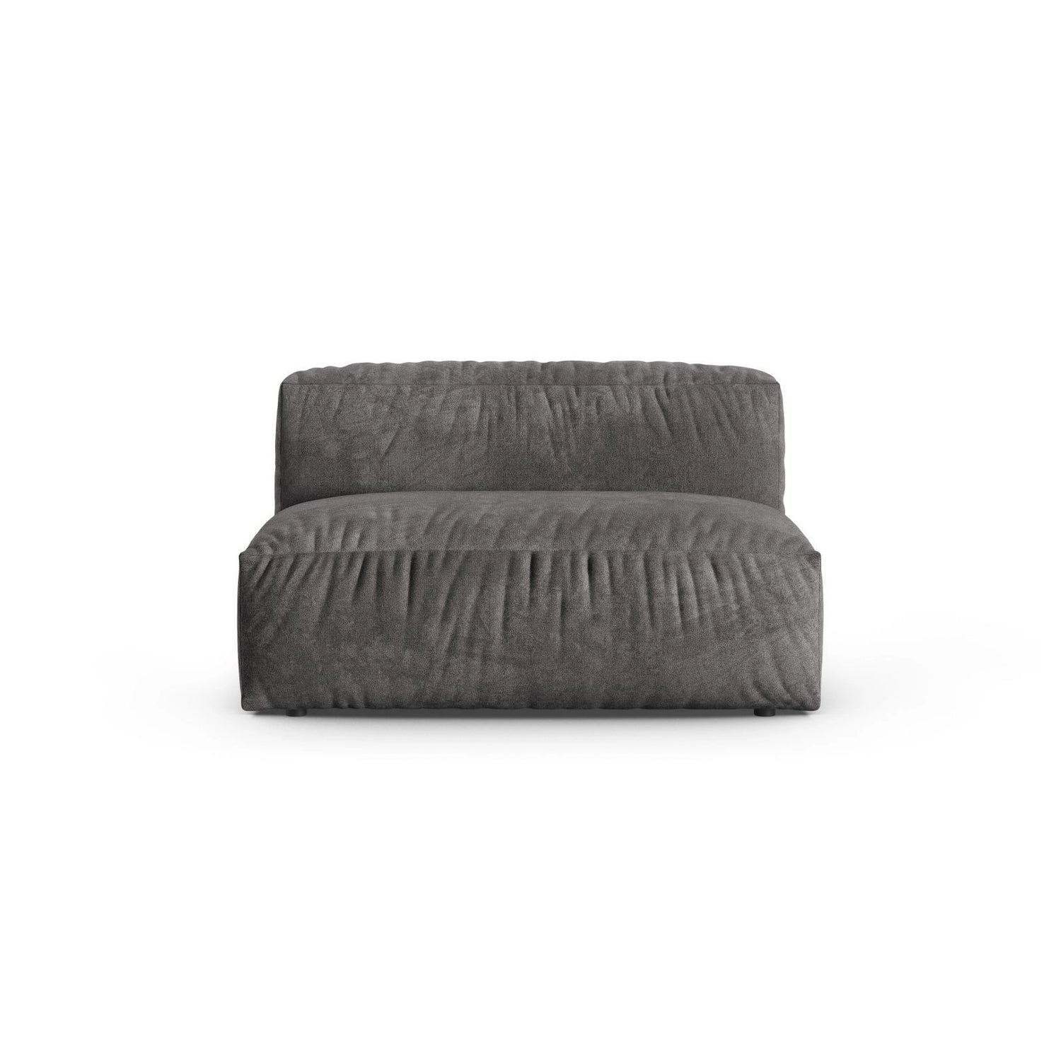 Martina Modulares Sofa Sitzelement, Sitztiefe 90 cm, aus Samt in Grau (Vogue 15), 132x120 cm von Micadoni – Bild 1