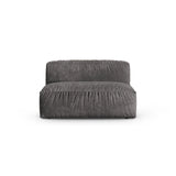 Martina Modulares Sofa Sitzelement, Sitztiefe 90 cm, aus Samt in Grau (Vogue 15), 132x120 cm von Micadoni – Bild 1