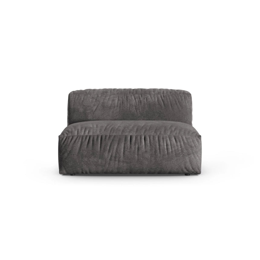Martina Modulares Sofa Sitzelement, Sitztiefe 90 cm, aus Samt in Grau (Vogue 15), 132x120 cm von Micadoni – Bild 1