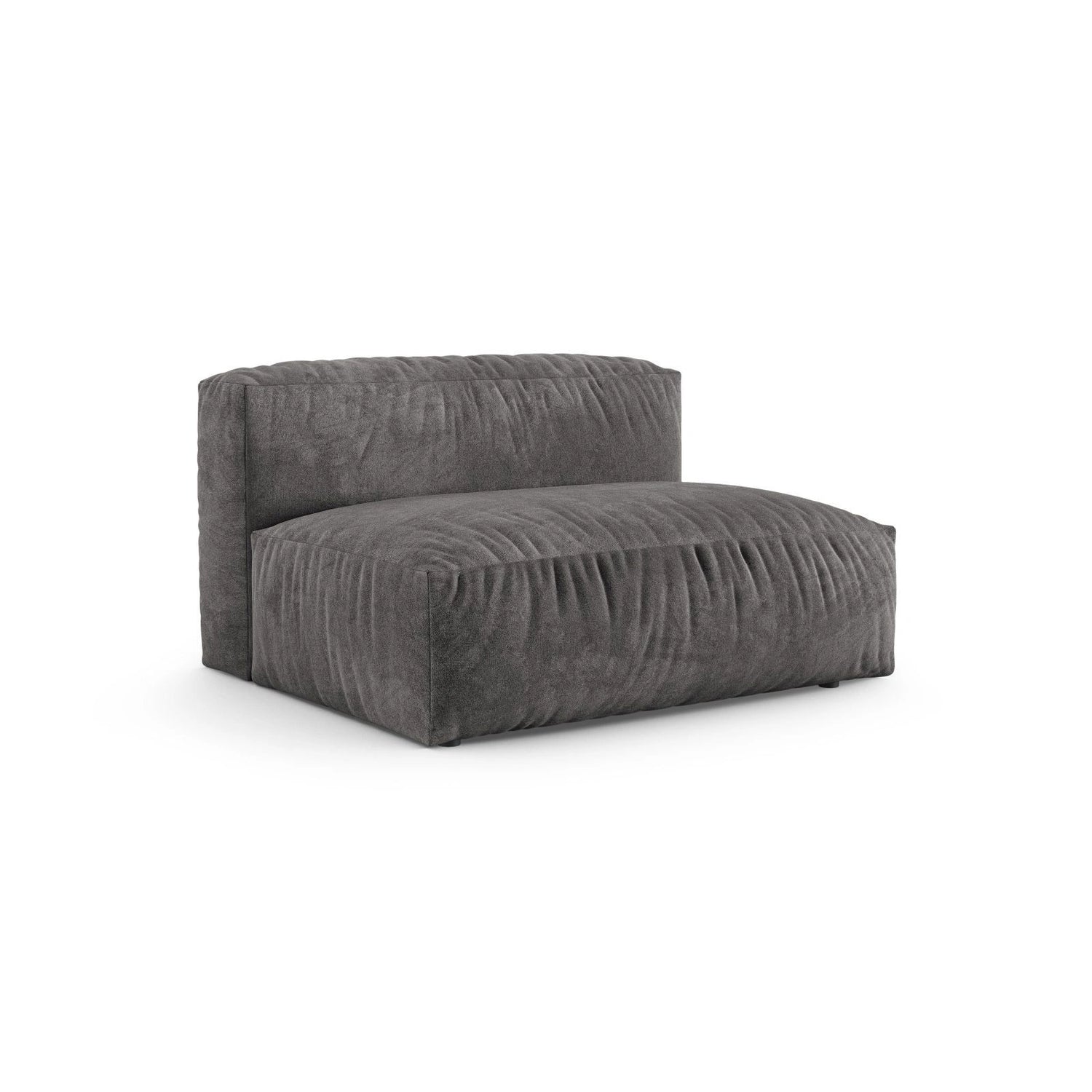 Martina Modulares Sofa Sitzelement, Sitztiefe 90 cm, aus Samt in Grau (Vogue 15), 132x120 cm von Micadoni – Bild 3