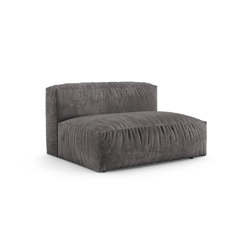 Martina Modulares Sofa Sitzelement, Sitztiefe 90 cm, aus Samt in Grau (Vogue 15), 132x120 cm von Micadoni – Bild 3