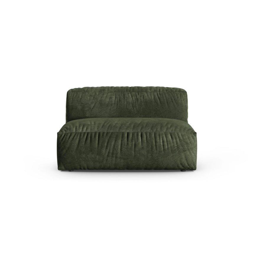 Martina Modulares Sofa Sitzelement, Sitztiefe 90 cm, aus Samt in Grün (Vogue 11), 132x120 cm von Micadoni – Bild 1