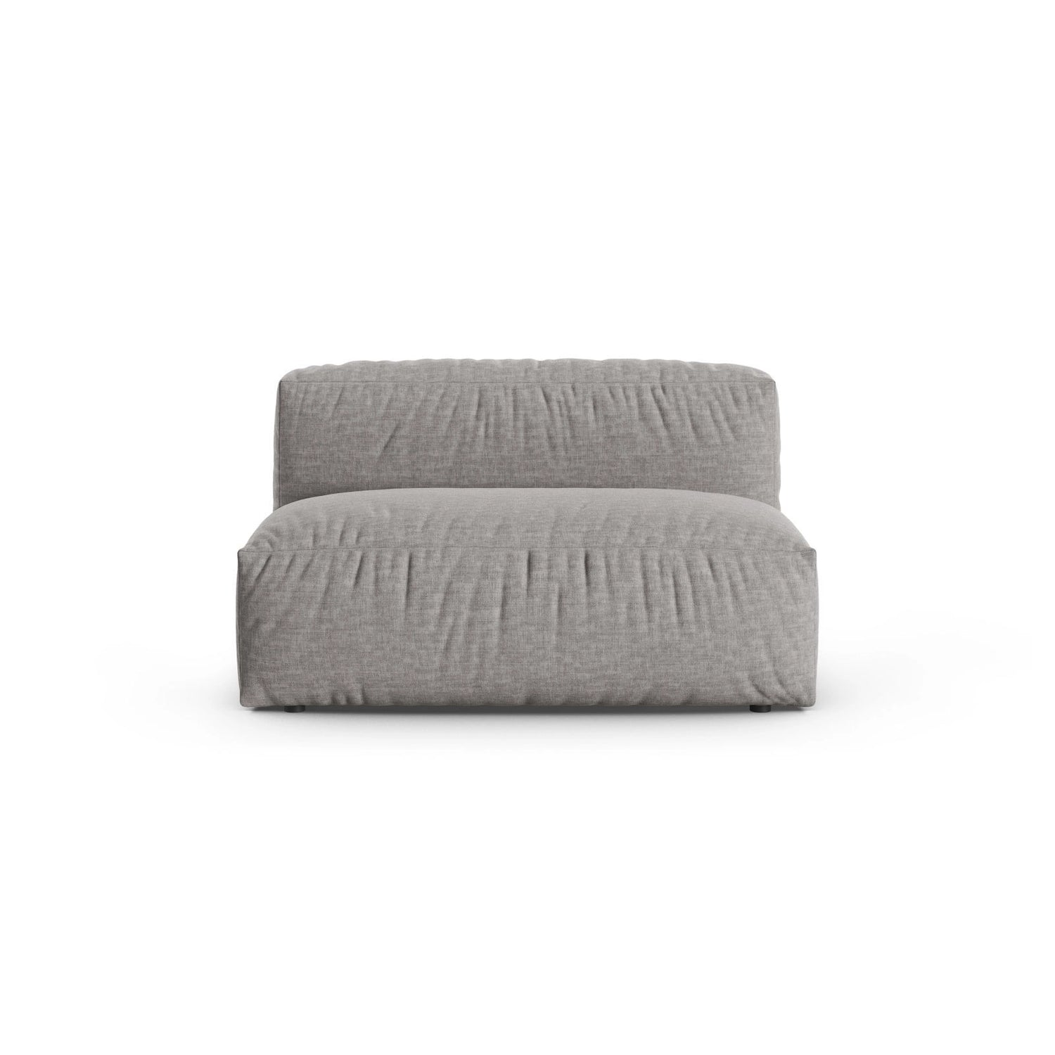 Martina Modulares Sofa Sitzelement, Sitztiefe 90 cm, aus Strukturierter Stoff in Hellgrau (Boston Light Grey), 132x120 cm von Micadoni – Bild 1