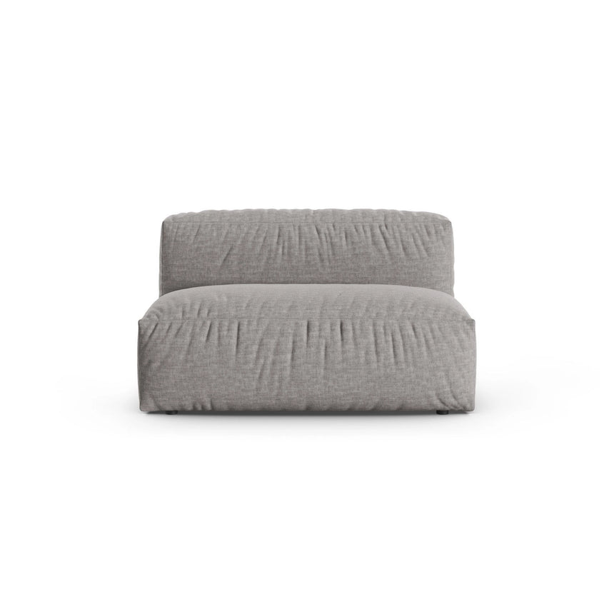 Martina Modulares Sofa Sitzelement, Sitztiefe 90 cm, aus Strukturierter Stoff in Hellgrau (Boston Light Grey), 132x120 cm von Micadoni – Bild 1