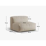 Martina Modulares Sofa Sitzelement, Sitztiefe 90 cm, aus Strukturierter Stoff in Leichtes Beige (Boston Toffee), 120x90 cm von Micadoni – Bild 2
