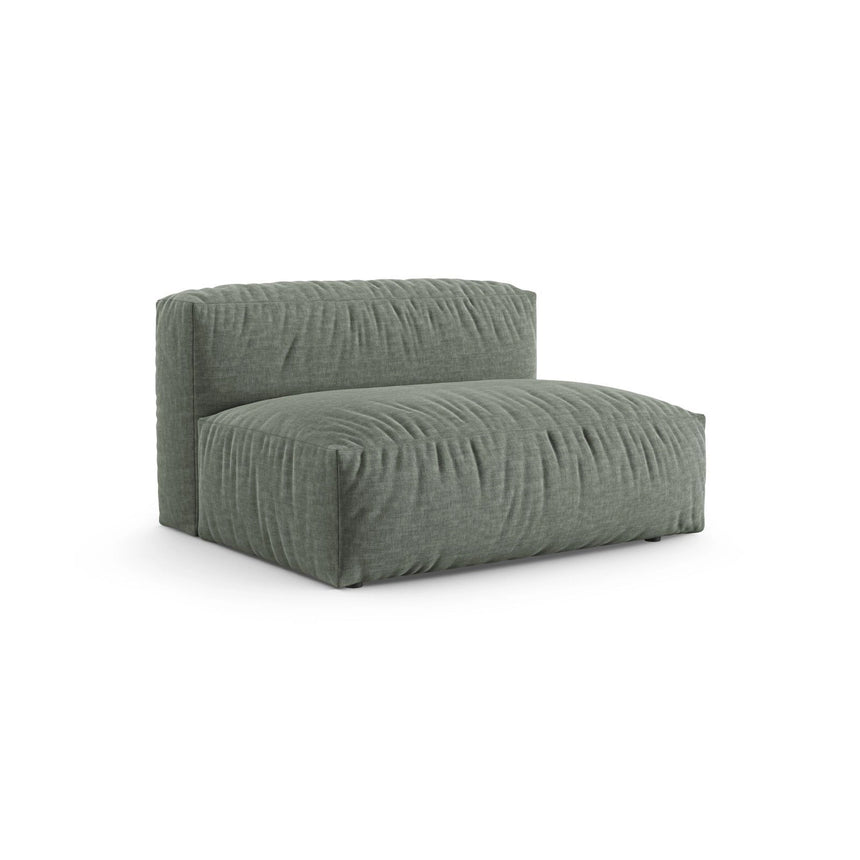 Martina Modulares Sofa Sitzelement, Sitztiefe 90 cm, aus Strukturierter Stoff in Moosgrün (Boston Water Green), 132x120 cm von Micadoni – Bild 3