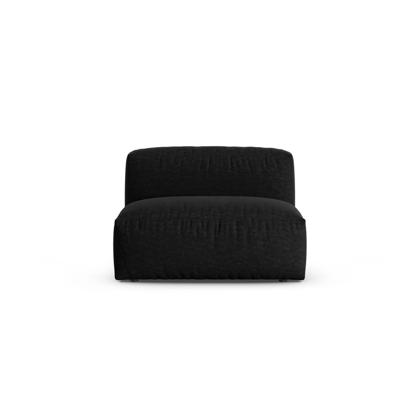 Martina Modulares Sofa Sitzelement, Sitztiefe 90 cm, aus Strukturierter Stoff in Schwarz (Boston Black), 120x90 cm von Micadoni – Bild 1