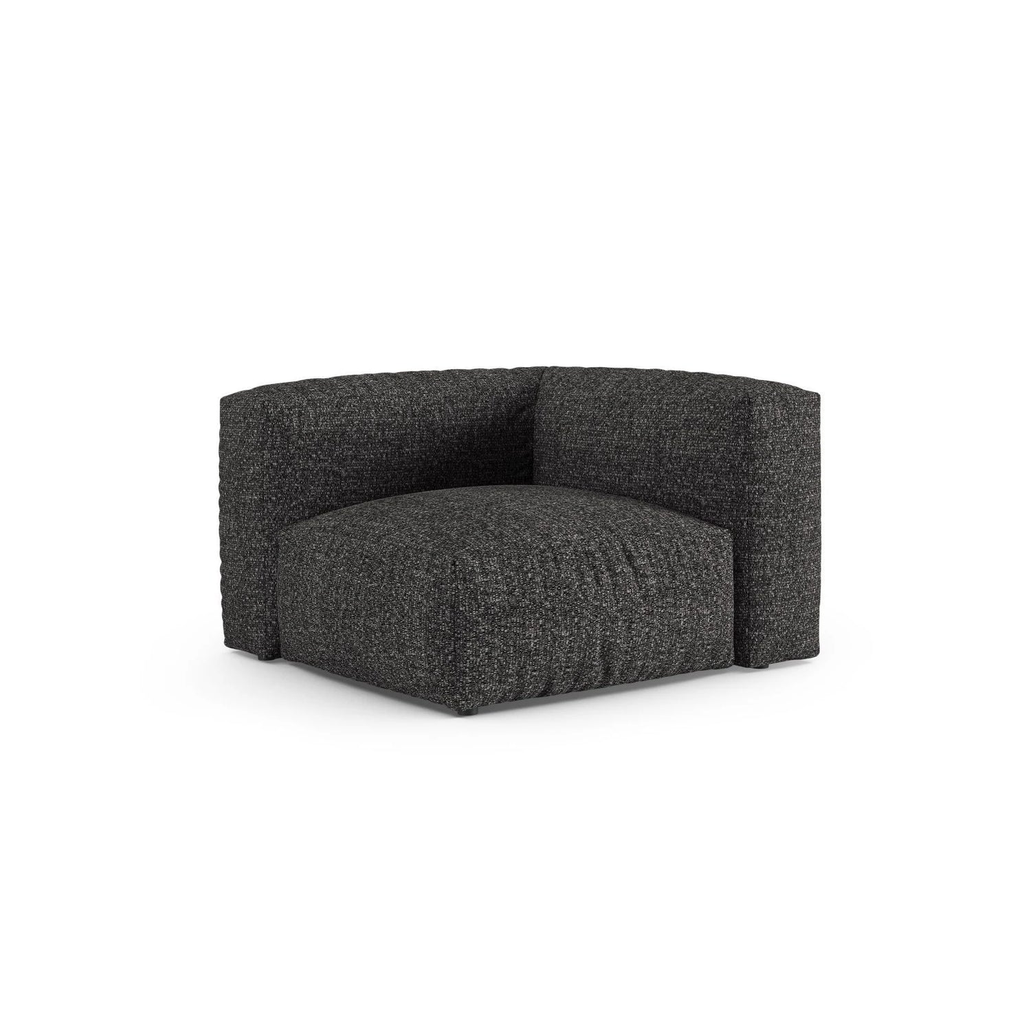 Martina Modulares Sofa Sitzelement, Symmetrisch, Sitztiefe 90 cm, aus Boucle in Anthrazit (Monet Anthracite), 120x120 cm von Micadoni – Bild 3