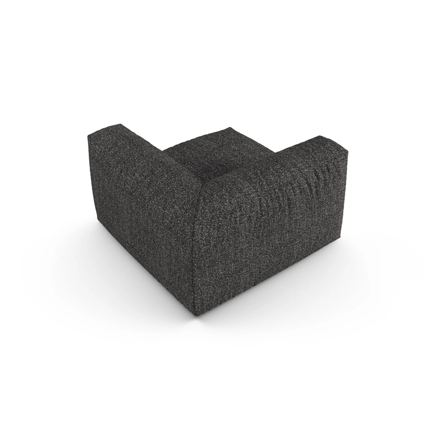 Martina Modulares Sofa Sitzelement, Symmetrisch, Sitztiefe 90 cm, aus Boucle in Anthrazit (Monet Anthracite), 120x120 cm von Micadoni – Bild 4