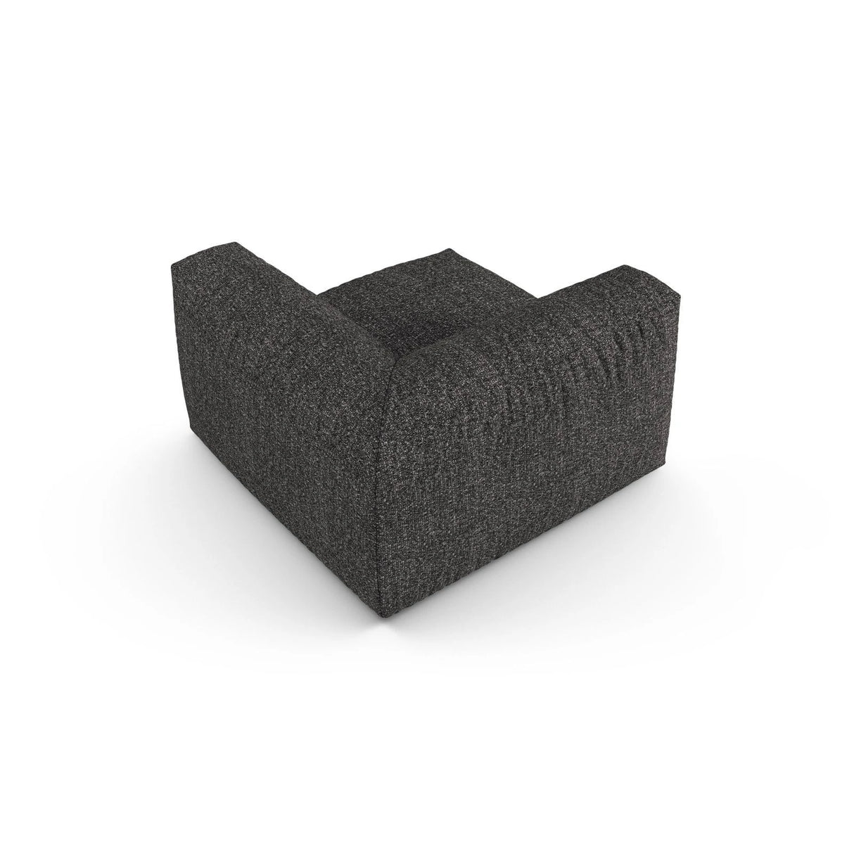 Martina Modulares Sofa Sitzelement, Symmetrisch, Sitztiefe 90 cm, aus Boucle in Anthrazit (Monet Anthracite), 120x120 cm von Micadoni – Bild 4